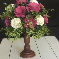 Centerpieces Made With Wood Flowers
