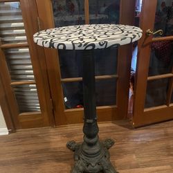 Vintage Cast Iron Bar Stool Table