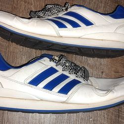 Men Size 11.5 Blue/White Adidas 