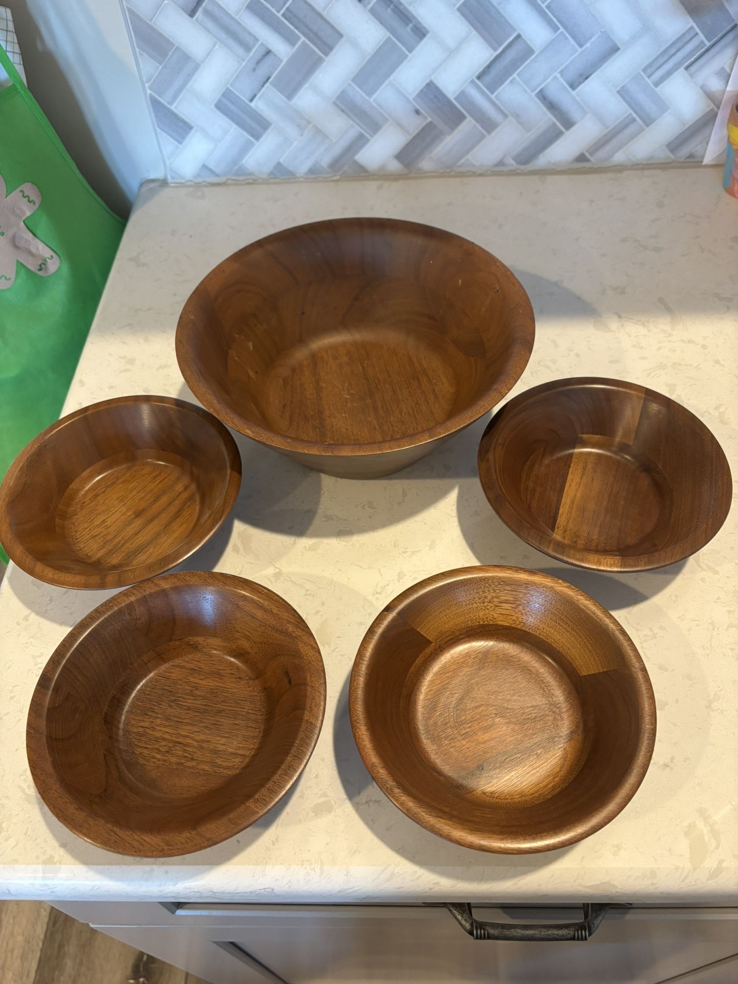 Solid Missouri Walnut Salad Bowls