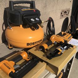 Bostitch BTFP3KIT 3-Piece Nailer/ 0.8 HP 6 Gallon Oil-Free Pancake Air Compressor Combo Kit