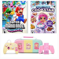 New Items Nintendo Switch Mario Wonder And Cookstar Pokemon Accessories Bundle