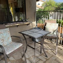 Outdoor Bistro Set – Tile Table + 2 Chairs MUST GO BY DEC 7TH