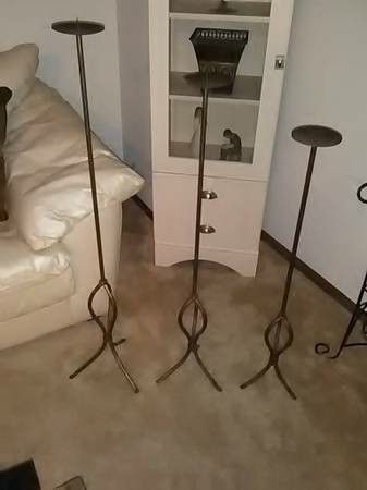 Set of three floor candle holders! Metal