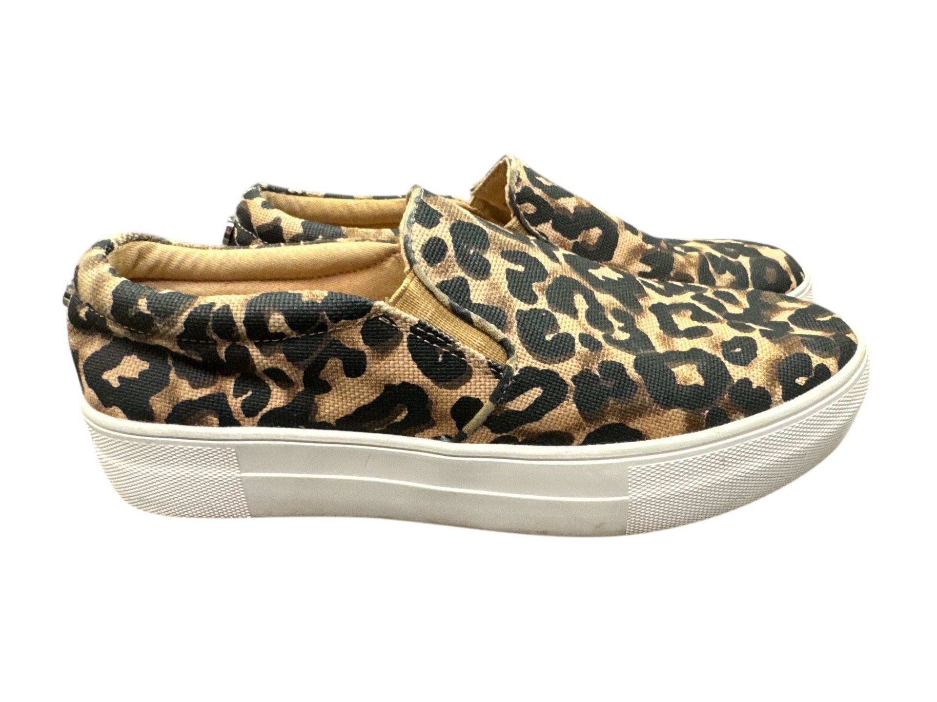 Steve Madden Women 7.5M Gills Slip On Platform Leopard Animal Print Casual Shoes