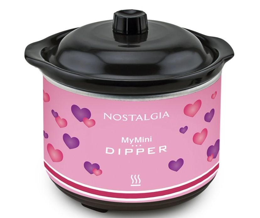 Nostalgia My Mini Chocolate Dipping Pot, Pink Polka Dot (BRAND NEW)