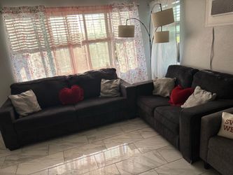 Dark grey couches