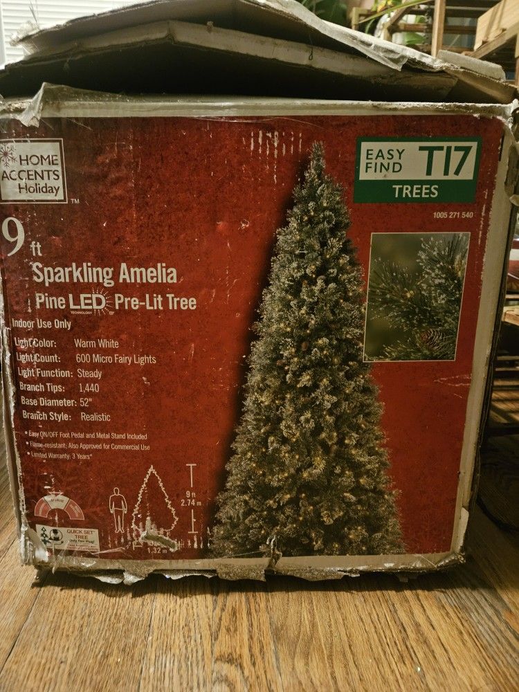 9ft Pre-Lit LED Pine Christmas Tree