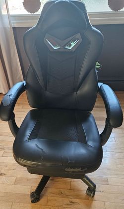 Black Ergonomic Gaming Chair W/Massager - Comfortable with Some Wear