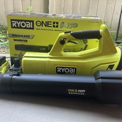 RYOBI ONE+ HP 18V Brushless Whisper Series 130 MPH 450 CFM Cordless Battery Leaf Blower with 4.0 Ah Battery and Charger 