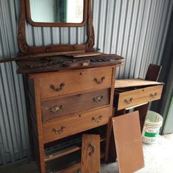 Antique Oak Dresser..Needs Work