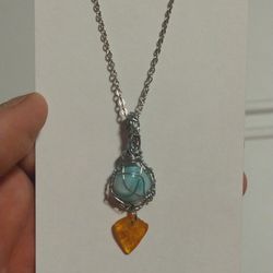larimar and amber necklace 