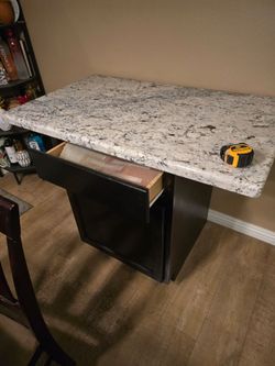 Kitchen Island with Granite Top and Storage