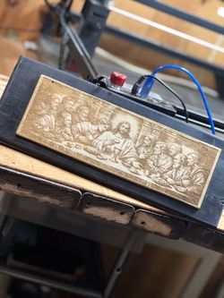 Portrait images laser engraved