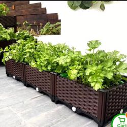 Multi-functional Elevated Planters Upgraded Heightened Vegetable Planter With Drainage System, Ideal For Vegetables Herbs And Flowers Durable Plastic 