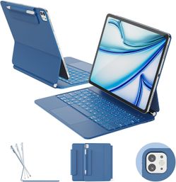 Raymcraft New iPad Air 13-inch Case with Keyboard, iPad Pro 12.9