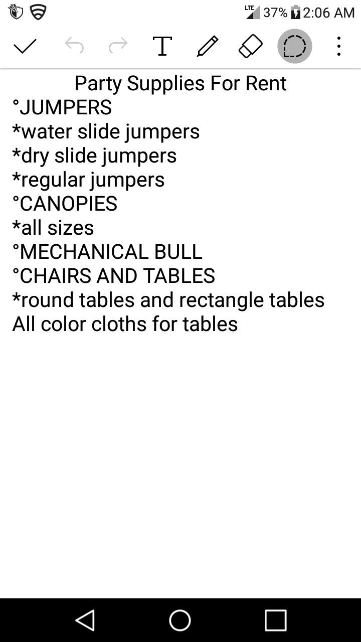 Party rentals