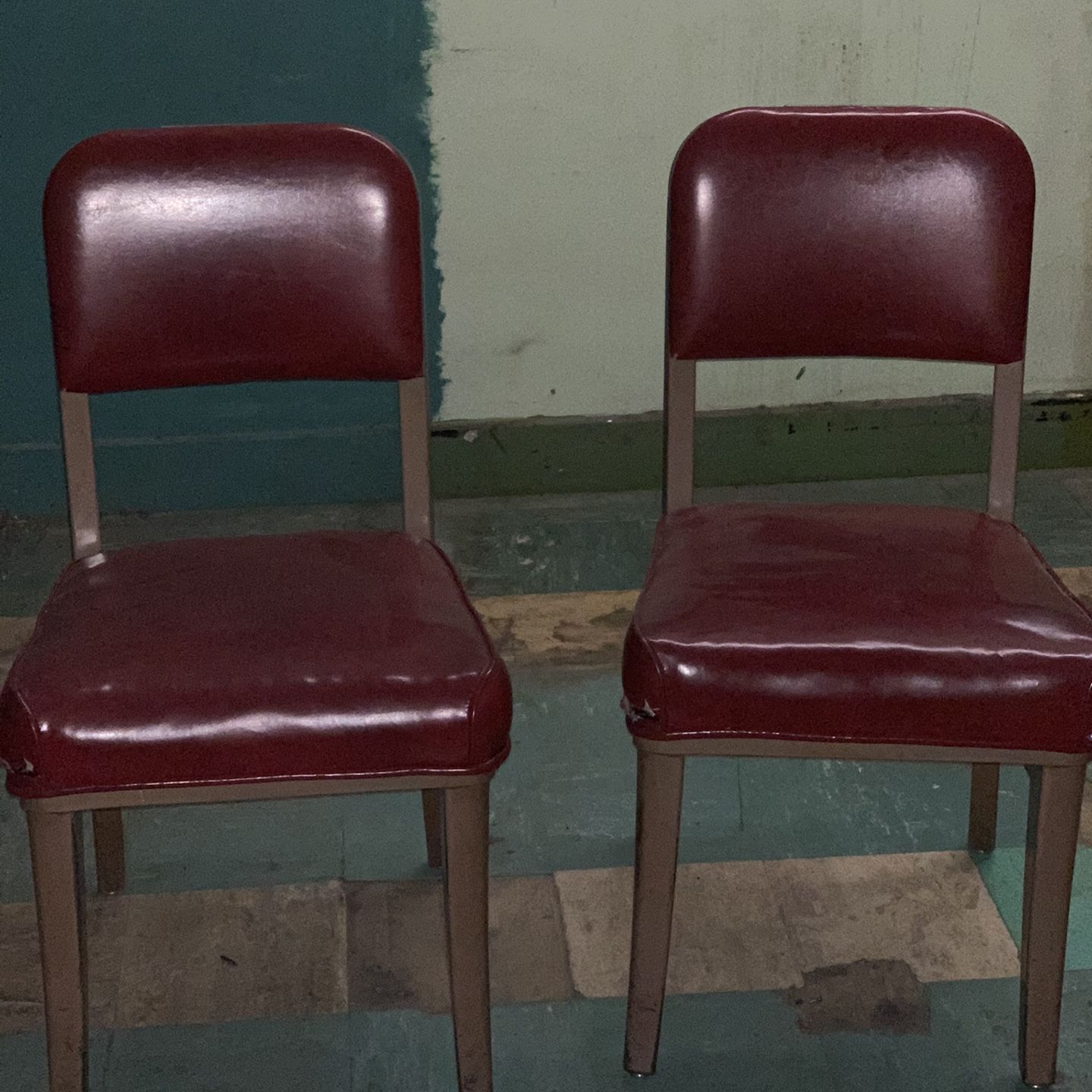 Pair Steel And Upholstered Chairs