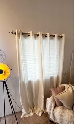 Set of two curtains panels ivory