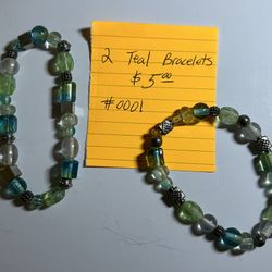 2 Teal Bracelets # 0001