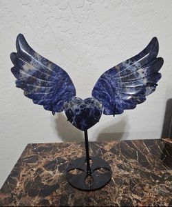 🪽Crystals | Sodalite Heart Angel Wings 🪽