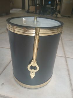 Vintage Kraftware Ice Bucket Faux Leather w/ Attached Bottle Opener *20.00 Firm*