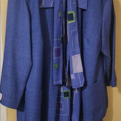 2pc Women's Blue Dress Plus Size Petite