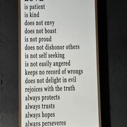 Wood Sign - 1 Corinthians 13: 4-7 