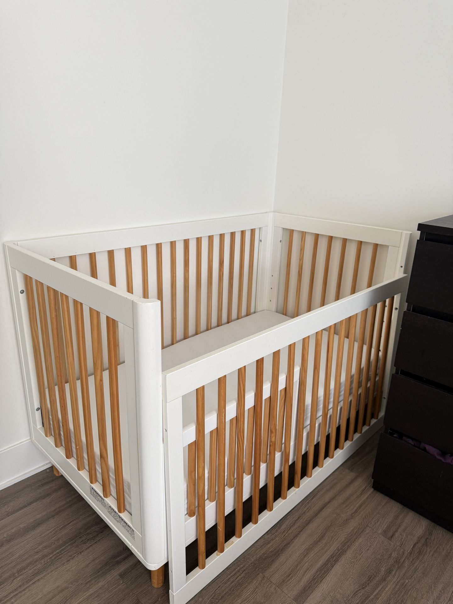 Babyletto Lolly White & Natural Wood Baby Crib