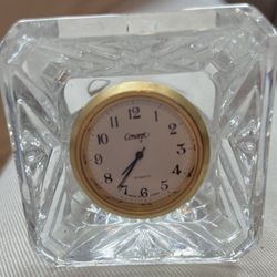 Cristal d'Arques "Concept" Crystal Cube Quartz Desk Clock