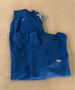 FIGS Women’s M Royal Blue Catarina Top Zamora Jogger Scrub Set