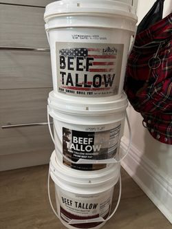 3x 7lb Tubs of American Beef Tallow - 21 Lbs Pure Beef Tallow