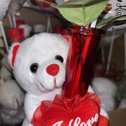 Valentine Bear With Rose