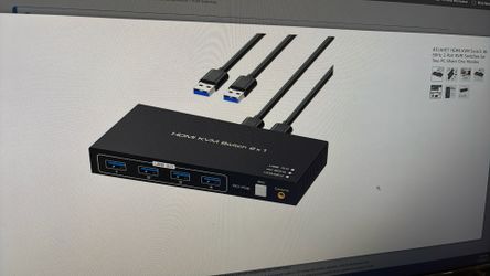 HDMI KVM Switch 4K 60Hz 2 Port KVM Switches for Two PC Share One Monitor