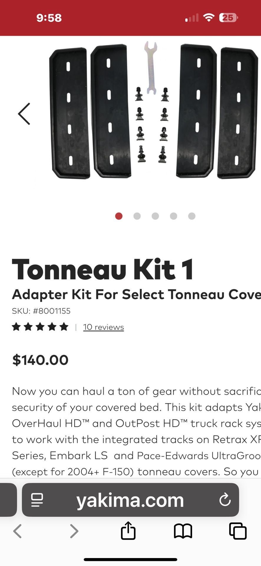 Yakima Tonneau Kit 1