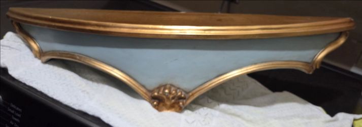 Ornate Gold and Sage Wall Shelf