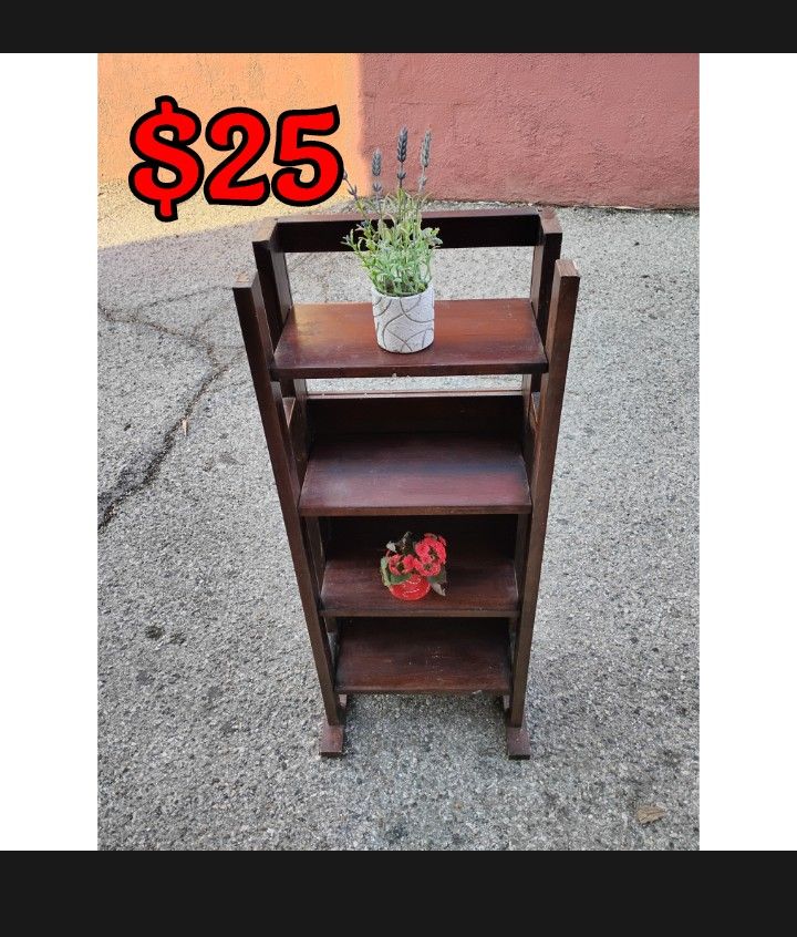 Small 3' Folding Bookcase & 4-Tier Shelf Display & Plant Stand