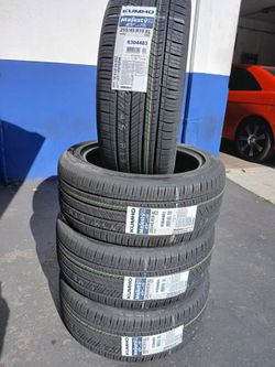 Tesla Tires New 255 45R19 Kumho EV Silence Trac with foam $680 set of four install mount and balance 👌