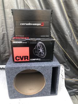 12 Inch Kicker CVR With Ported Box & Cerwin Vega 1000 Watts Maximum Power Amplifier New Nuevo