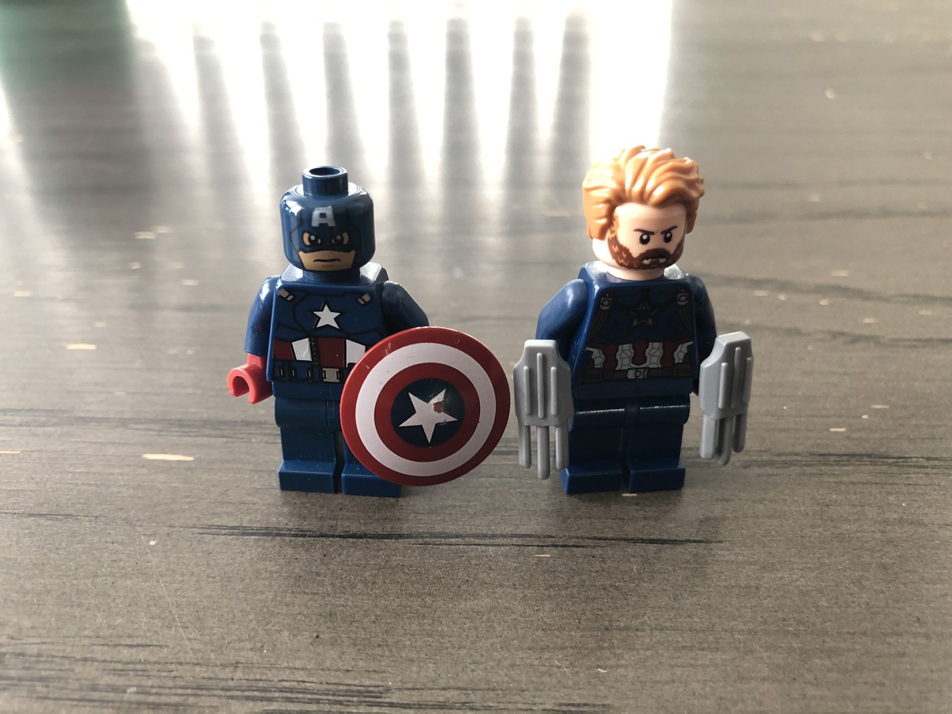 Captain America before and after LEGO