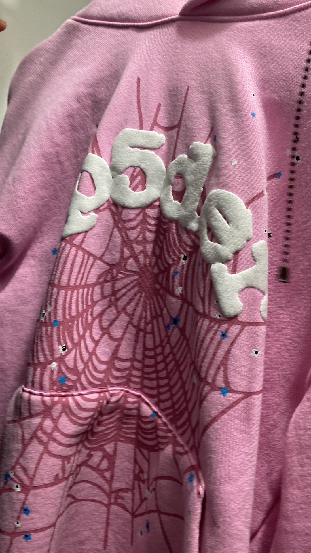 Pink sp5der hoodie size M