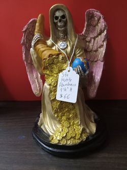 Santa Muerte Abundance with Pink Wings 