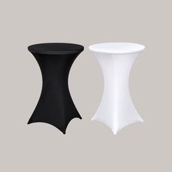 Spandex Cocktail Table Covers - Black & White, $8 Each