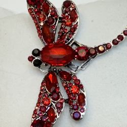 Deep Red “Dragonfly” Pin/Brooch - WEAR YOUR STORY