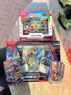 Pokemon TCG Sealed Lot Hops Zacian EX Box , Lumiose Tins, First Partners Series 2, Pitch Black BB