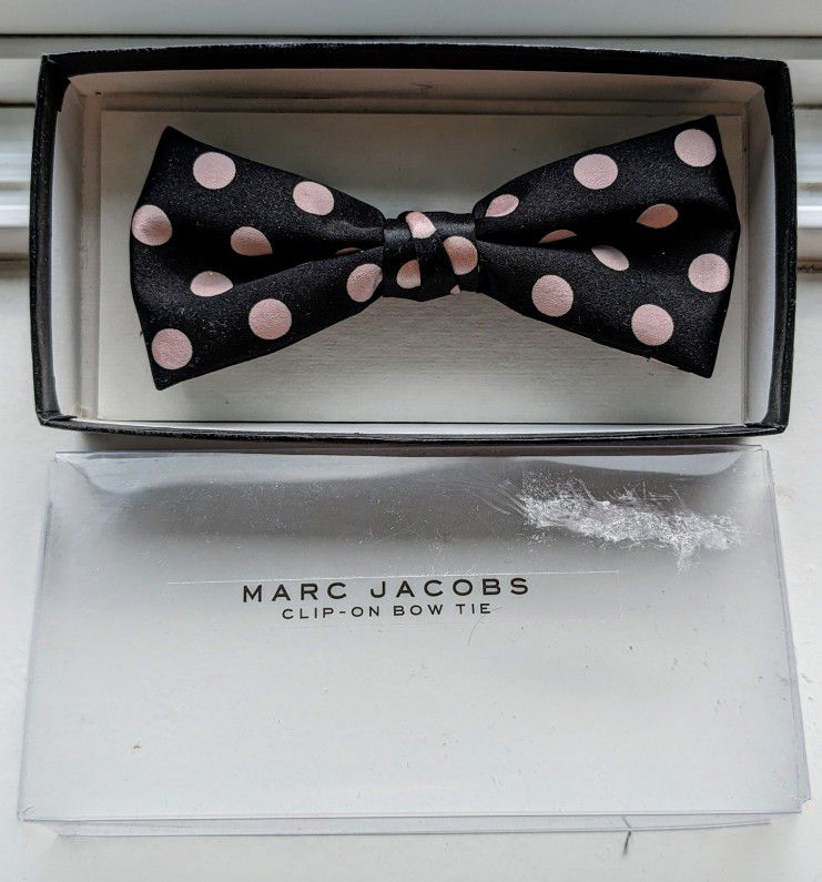Marc Jacobs Black/Pink Polka Dot Bow Tie