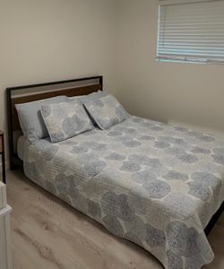 Full size bed frame with mattress