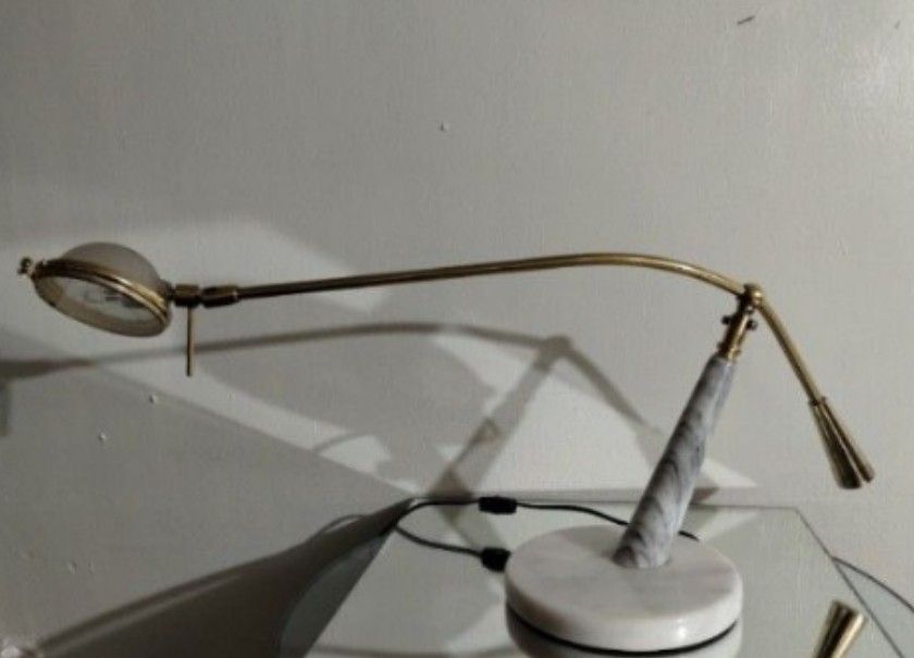 LITE SOURCE MARBLE - BRASS DESK LAMP 24"