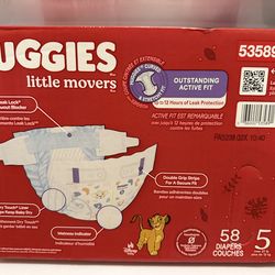 Huggies diapers size 5 total 58 count