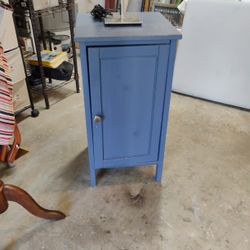 Bedside Or Side Table/Storage Cabinet. In Periwinkle Blue. Removable Shelves